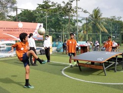 Keceriaan Atlet Difable Tangerang Memainkan Teqball