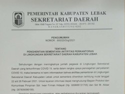 25 Pegawai Setda Positif COVID-19, Kantor Pemkab Lebak Tutup