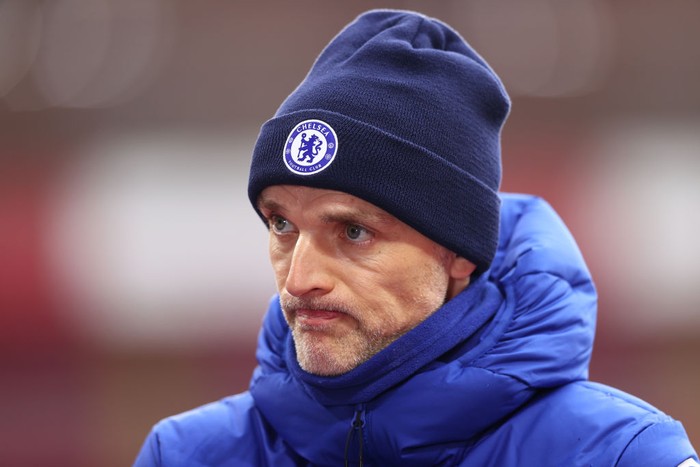 SOUTHAMPTON, ENGLAND - FEBRUARY 20: Thomas Tuchel, Manager of Chelsea is interviewed following the Premier League match between Southampton and Chelsea at St Marys Stadium on February 20, 2021 in Southampton, England. Sporting stadiums around the UK remain under strict restrictions due to the Coronavirus Pandemic as Government social distancing laws prohibit fans inside venues resulting in games being played behind closed doors. (Photo by Michael Steele/Getty Images)