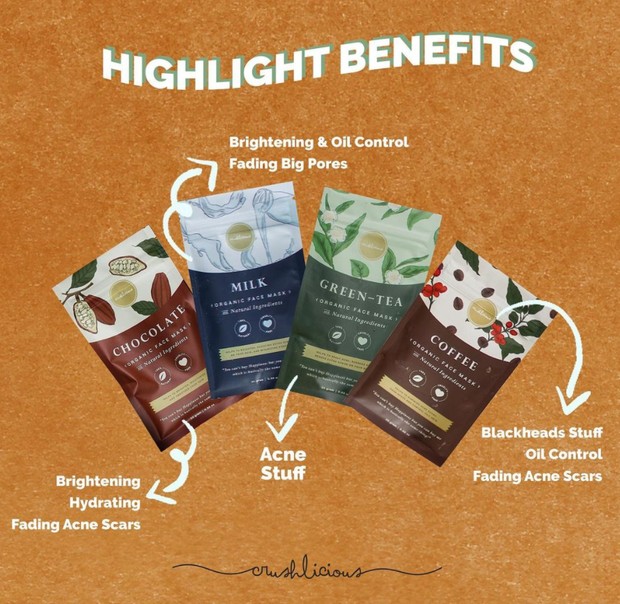 brand ini mengeluarkan beberapa varian masker organik.