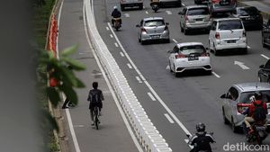 Potret Jalur Sepeda Permanen di Jalan Sudirman-Thamrin