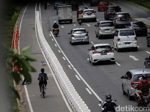 Potret Jalur Sepeda Permanen di Jalan Sudirman-Thamrin