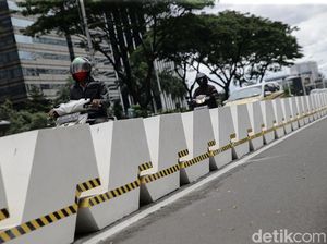 Jalur Sepeda Dipermanenkan, Jalan Sudirman-Thamrin Dipasang Beton