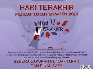 Hari Ini Ditutup, Berikut Total Siswa Peserta SNMPTN 2021