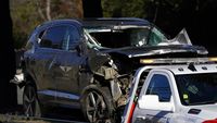 Ringsek Depan-Belakang, Begini Kondisi SUV Tigers Woods Usai Kecelakaan Fatal