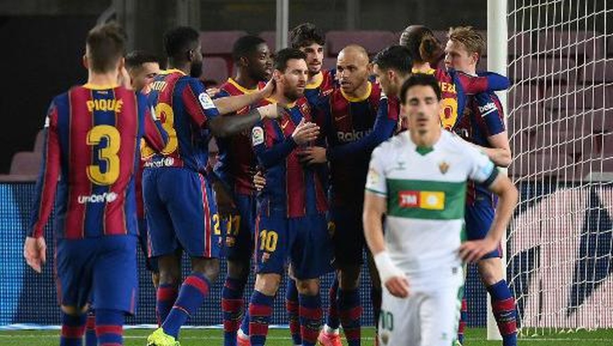 Barcelona menang atas Elche. Foto: AFP/LLUIS GENE