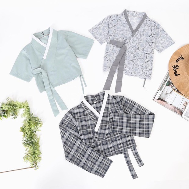 Pola baju top hanbok modern
