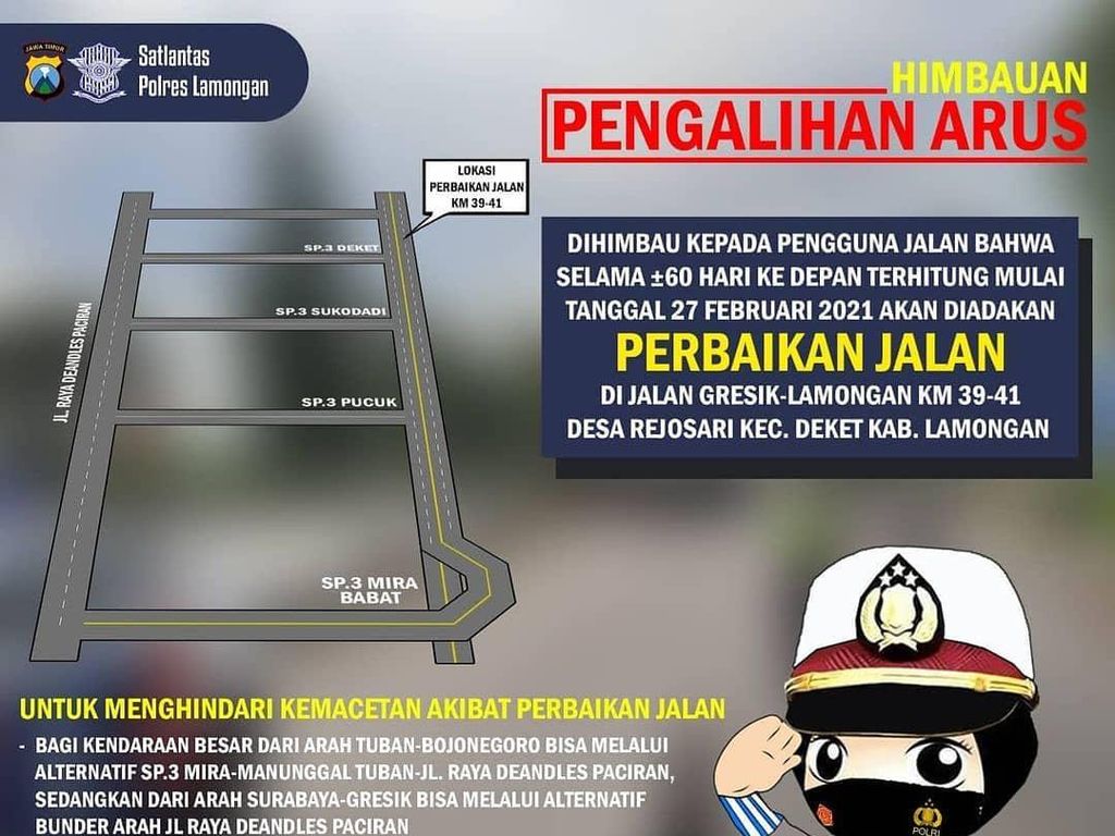 Jalan Nasional di Lamongan Akan Diperbaiki, Ini Jalur Alternatifnya Jalan Nasional di Lamongan Akan Diperbaiki, Ini Jalur Alternatifnya