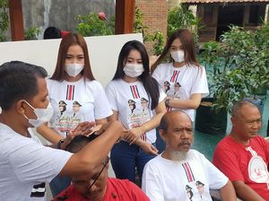 Seniman Banyuwangi Cukur Gundul Sambut Sambut Bupati Ipuk-Wabup Sugirah