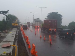Ruas Tol Surabaya-Gempol yang Longsor Selesai Diperbaiki