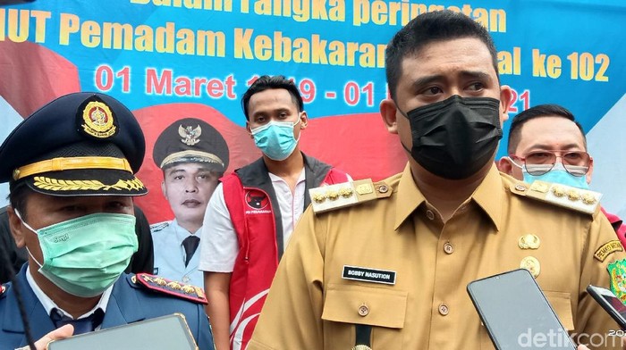 Wali Kota Medan Bobby Nasution di Lapangan Merdeka Medan Wali Kota Medan Bobby Nasution di Lapangan Merdeka Medan