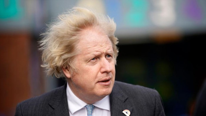 STOKE-ON-TRENT, ENGLAND - MARCH 01: British Prime Minister Boris Johnson during a visit to St Mary’s CE Primary School on March 1, 2021 in Stoke-on-Trent, England. Primary and secondary schools across England will fully reopen starting March 8, after months in which schools were closed to most pupils due to concerns about covid-19 transmission. (Photo by Christopher Furlong - WPA Pool/Getty Images)