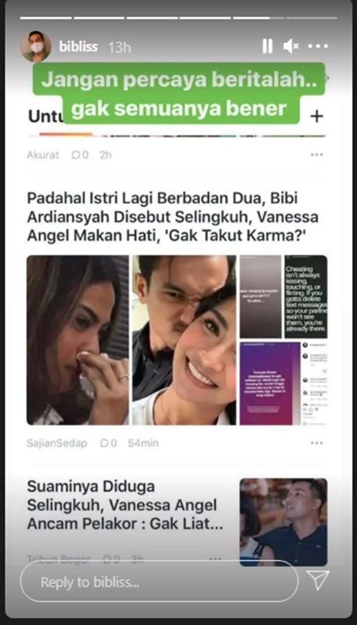 Vanessa Angel Bongkar Chat Mesra Pelakor Bibi Beri Reaksi Berbeda