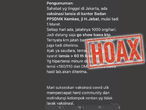 Beredar Pesan Vaksinasi di PPSDMK Hanya Perlu Bawa KTP, Kemenkes: Hoax!