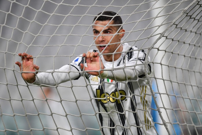 TURIN, ITALY - MARCH 02: Cristiano Ronaldo of Juventus looks on  during the Serie A match between Juventus and Spezia Calcio at Allianz Stadium on March 02, 2021 in Turin, Italy. Sporting stadiums around the Italy remain under strict restrictions due to the Coronavirus Pandemic as Government social distancing laws prohibit fans inside venues resulting in games being played behind closed doors. (Photo by Valerio Pennicino/Getty Images)