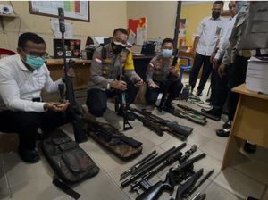Penampakan Senpi Rakitan Kualitas Prima yang Disita Polisi di Merauke
