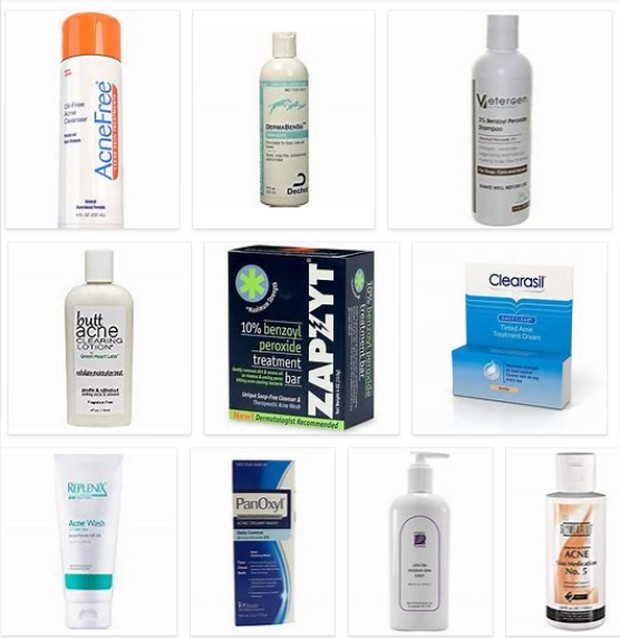 Produk-produk yang mangandung benzoyl paroxideFoto:pinterest/thebeautyjournal