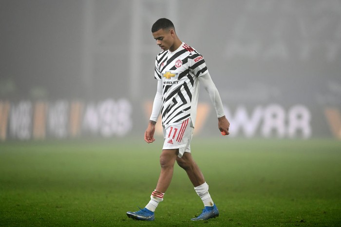 LONDON, ENGLAND - MARCH 03: Mason Greenwood of Manchester United looks dejected after the Premier League match between Crystal Palace and Manchester United at Selhurst Park on March 03, 2021 in London, England. Sporting stadiums around the UK remain under strict restrictions due to the Coronavirus Pandemic as Government social distancing laws prohibit fans inside venues resulting in games being played behind closed doors. (Photo by Mike Hewitt/Getty Images)