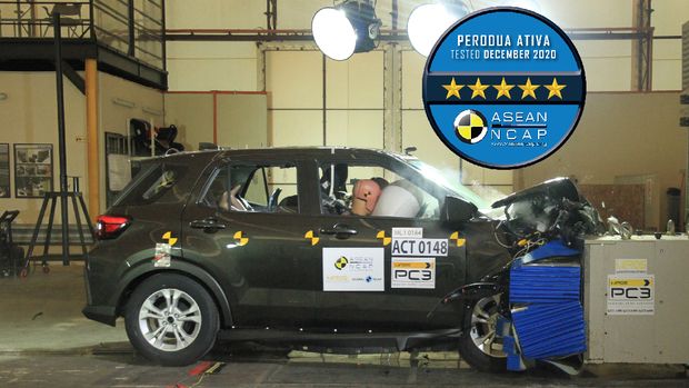 Perodua Ativa mendapatkan rating 5 bintang ASEAN NCAP.