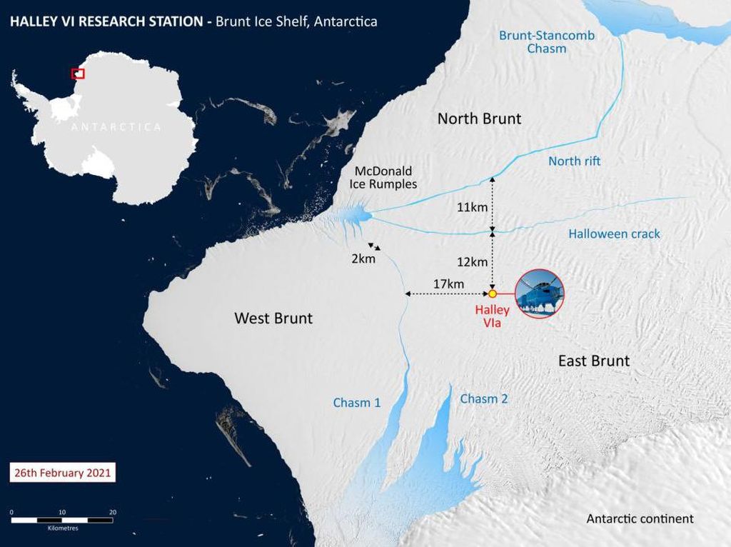 Detik-detik Gunung Es Antartika Seukuran 2 Kali Jakarta Terbelah