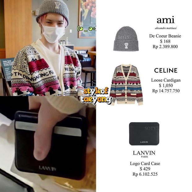 Taeyong NCT/ Foto: Instagram.com/styleoftaeyong Harga outfit Taeyong NCT