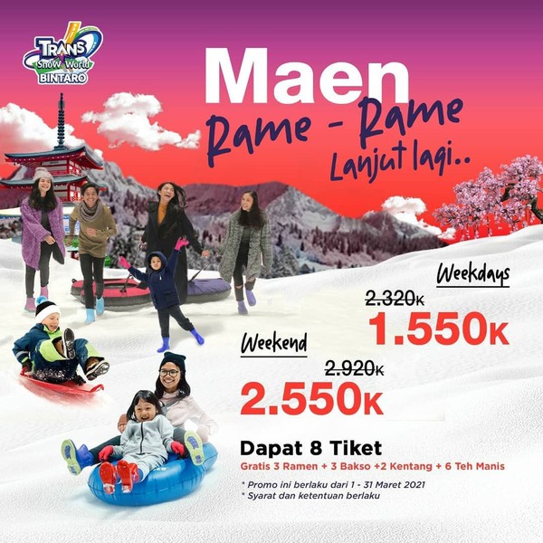 promo snow world tiket masuk Maret