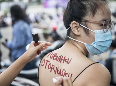 Aksi Hari Perempuan Sedunia di Bandung Tuntut Sahkan RUU PKS