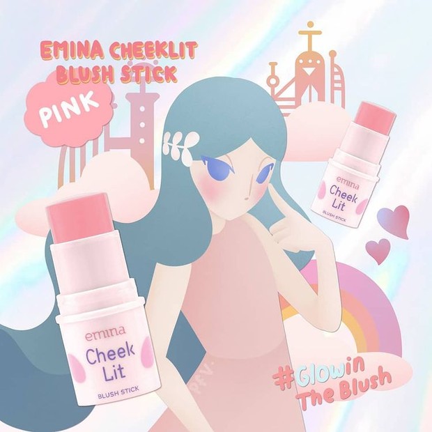 Emina Cheek Lit Blush Stick-Pink/instagram.com/packagefromvenus Emina Blush On