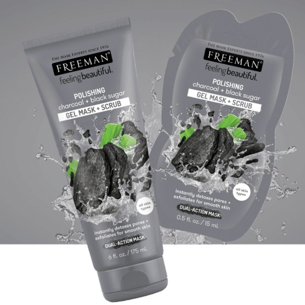 FREEMAN Polishing Charcoal + Black Sugar Gel Mask + Scrub/ Foto: Freemanbeauty.com FREEMAN Polishing Charcoal + Black Sugar Gel Mask + Scrub