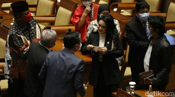 Gaya Krisdayanti Ikuti Rapat Paripurna dan Lepas Masker