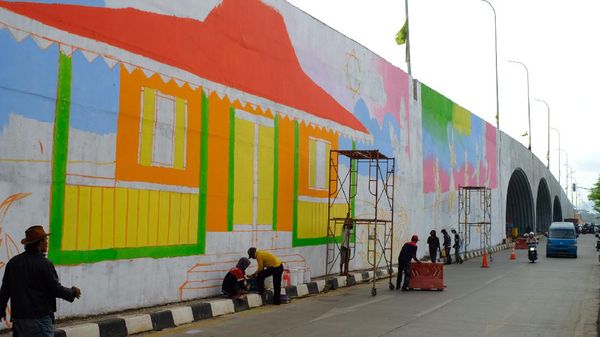 Mural Percantik Flyover Simpang Gaplek Tangsel