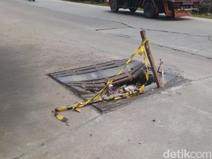 Perbaikan Tutup Gorong-Gorong Jl KH Noer Ali Tunggu Pembahasan Material
