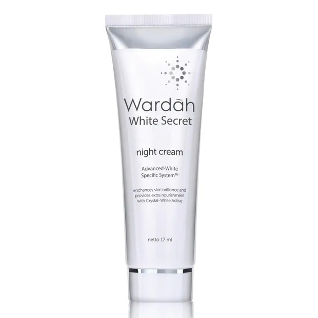 Wardah White Secret Night Cream mencerahkan dan meratakan warna kulit/watsons.co.id