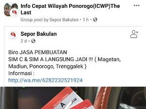 Beredar Unggahan Calo SIM di Ponorogo, Begini Tanggapan Polisi