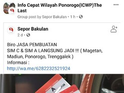 Beredar Unggahan Calo SIM di Ponorogo, Begini Tanggapan Polisi