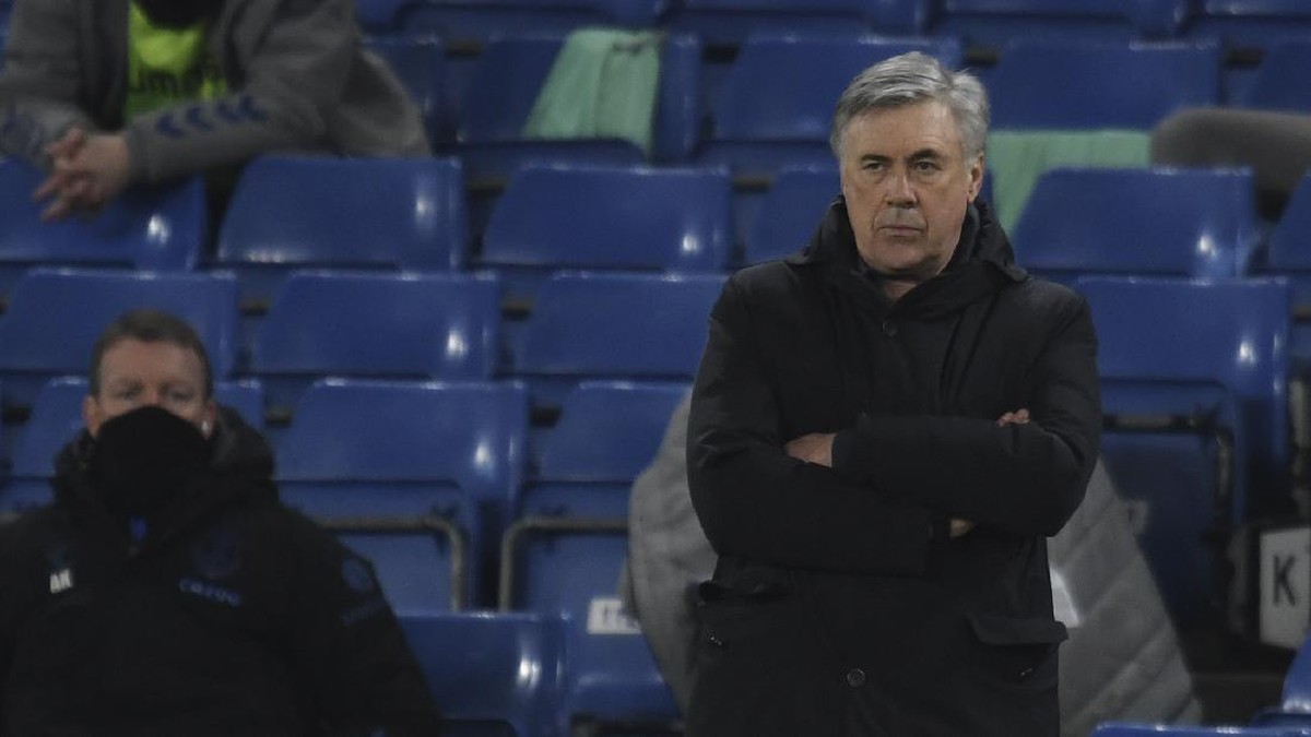 Manajer Everton, Carlo Ancelotti. (Foto: Glyn Kirk/Pool via AP)