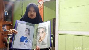 Rahma Gadis Difabel di Banjarnegara Ini Jago Melukis