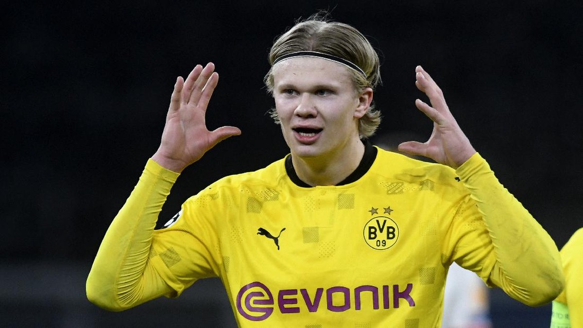 Bomber Borussia Dortmund Erling Haaland menjadi top skor Liga Champions 2020/2021. (Foto: AP/Bernd Thissen)