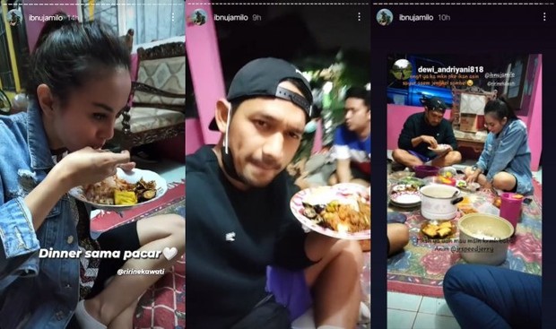 Ibnu Jamil dan istri makan malam merakyat dengan lesehan/instagram.com/ibnujamilo