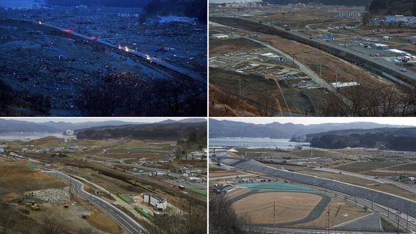 Potret Before-After 10 Tahun Tsunami Jepang