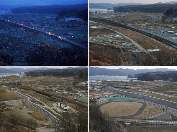 Potret Before-After 10 Tahun Tsunami Jepang