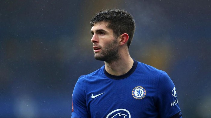 LONDON, ENGLAND - JANUARY 24: Christian Pulisic of Chelsea  during The Emirates FA Cup Fourth Round match between Chelsea and Luton Town at Stamford Bridge on January 24, 2021 in London, England. Sporting stadiums around the UK remain under strict restrictions due to the Coronavirus Pandemic as Government social distancing laws prohibit fans inside venues resulting in games being played behind closed doors. (Photo by Catherine Ivill/Getty Images)