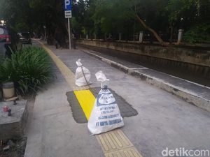 Tiang Dicabut, Ini Hasil Perbaikan Guiding Block Tunanetra di Jl Veteran I