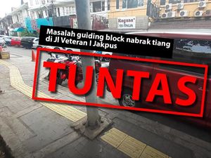 Before-After Perbaikan Guiding Block Tunanetra yang Sempat Nabrak Tiang