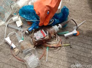 Penampakan Limbah Medis di Area Sawah Kudus