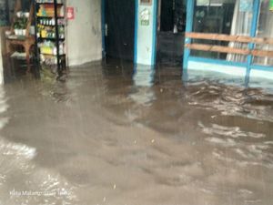Saat Hujan Deras Mengguyur, Kota Malang Banjir dan 10 Pohon Tumbang