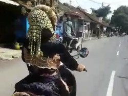 Viral Pengantin Wanita Motoran Jemput Pasangannya yang Ketiduran, Ini Faktanya
