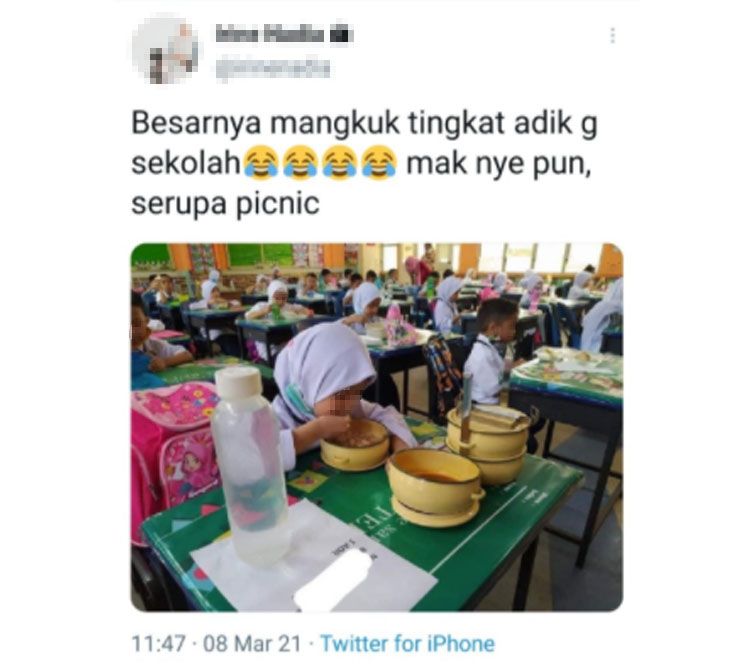 Sedih! Anak Ini Diejek Karena Bawa Bekal Rantang ke Sekolah