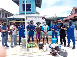 Bikin Resah, 2 Nelayan Pengebom Ikan di Mamuju Sulbar Ditangkap