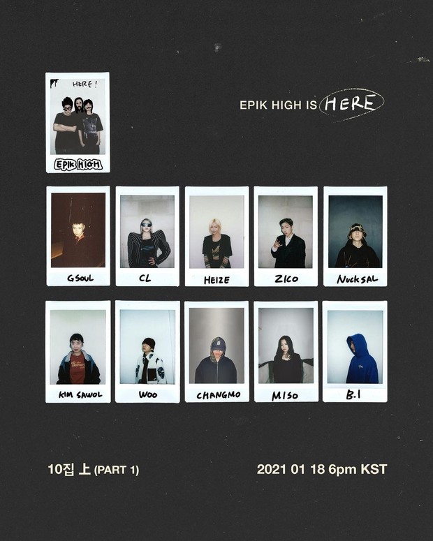 Potret daftar artis-artis yang akan berkolaborasi dengan Epik High dalam album terbaru mereka